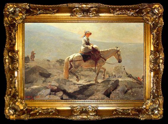 framed  Winslow Homer Bridle Path, White Mountains, ta009-2